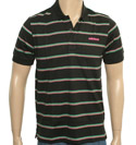 Adidas Black Polo Shirt with Coloured Stripes