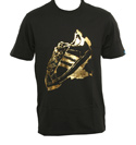 Adidas Black T-Shirt with Gold Printed Trainer Design