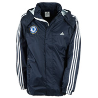 Adidas Chelsea 3 Stripe Essential Rain Jacket - Dark