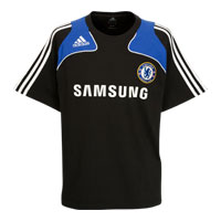 Adidas Chelsea T-Shirt - Black/Black/Reflex Blue.