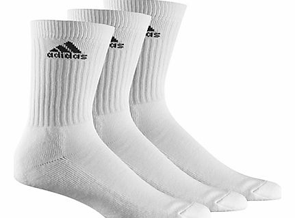 Adidas Crew Socks, Pack of 3, White