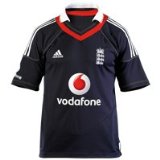 Adidas ECB Official 2009 adidas England Cricket ODI Shirt - Dark Navy/Collegiate Red/White/Metallic Gold - Kids - 8 Years - 26/28