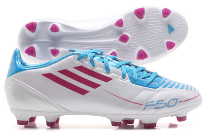 F10 TRX FG Football Boots White/Pink/Blue