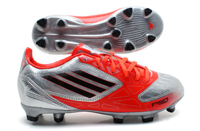 Adidas F10 TRX FG Kids Football Boots Metalic Silver