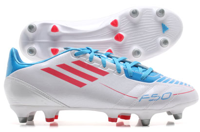 F10 TRX SG Football Boots White/Pink/Blue