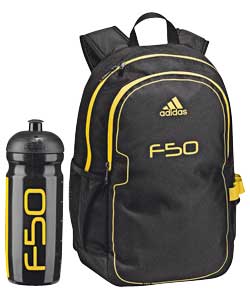 F50 Backpack and Water Bottle - Black and