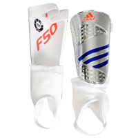 Adidas F50 Replique Shin Pads - Silver/Blue/Red.