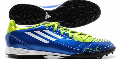 Adidas Football Boots Adidas F10 TRX TF Football Trainers Blue/White/Slime