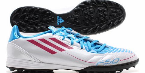 Adidas F10 TRX TF Kids Football Trainers White/Blue/Pink