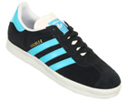 Adidas Gazelle 2 Black/Cyan Suede Trainers