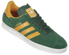 Adidas Gazelle II Green/Gold Suede Trainers