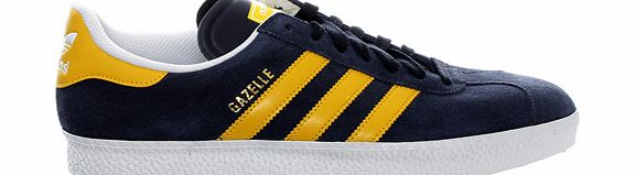 Adidas Gazelle II Navy/Yellow Suede Trainers