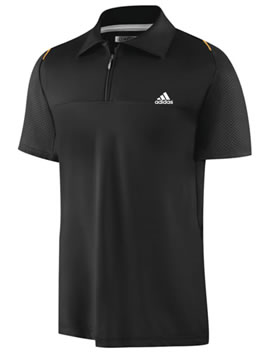 adidas Golf Quarter Zip Polo Black/Kumquat