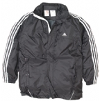 adidas Junior 3 Stripe Rain Jacket Black/White