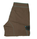 Khaki Swim Shorts with Brown and Blue