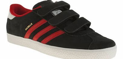 kids adidas black  red gazelle 2 boys junior