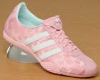 Ladies Adidas Apollo Pink/White Material Trainers