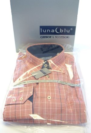 Luna Blu Button Collar Red Check Shirt