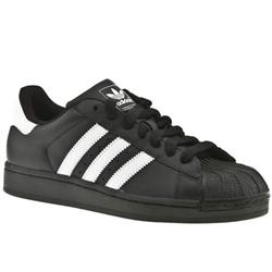 Male Superstar Leather Upper in Black and White