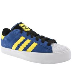 Male Superstar Vulc Suede Upper in Blue and Yellow