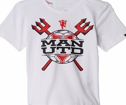 Adidas Manchester United Graphic T-Shirt - Kids White