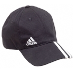 adidas Mens 3 Stripe Off Centre Cap Black/Light Grey