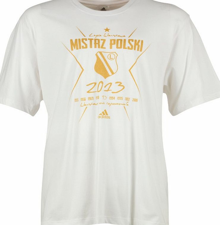 Adidas Mens KP Legia Warsaw Champion T-Shirt White