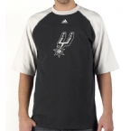 adidas Mens San Antonio Spurs T-Shirt Black/Grey