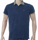 Adidas Navy and Beige Polo Shirt