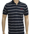 Adidas Navy Polo Shirt with White Stripes