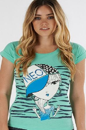 adidas Neo Womens Girl Cap T-Shirt Mint