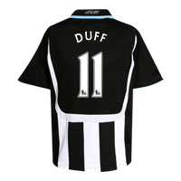 Newcastle United Home Shirt 2007/09 with Duff 11