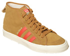 Adidas Nizza Hi Tan/Red Suede Trainers (Dennis