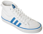 Adidas Nizza Hi White/Blue Material Trainers