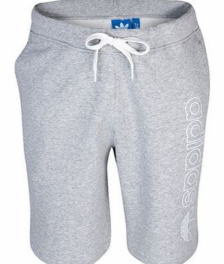 Adidas Originals Fleece Logo Short - Medium Grey