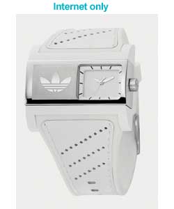 adidas Originals White Leather Strap Watch