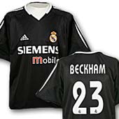 Real Madrid Away Shirt - 2004 - 2005 with Beckham 23 printing.