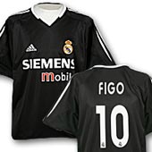 Real Madrid Away Shirt - 2004 - 2005 with Figo 10 printing.