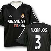 Adidas Real Madrid Away Shirt - 2004 - 2005 with R Carlos 3 printing.