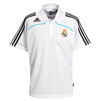 Adidas Real Madrid Polo - White/Pure Cyan.