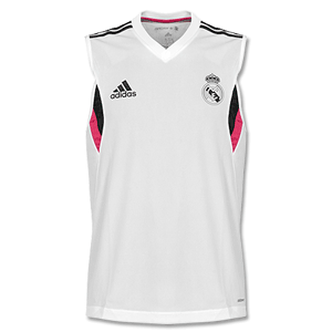 Real Madrid Sleeveless Training Shirt - White