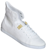 Adidas SLVR Core Mid White Canvas Trainers