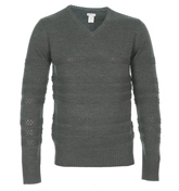 Dark Grey Heather V-Neck Sweater