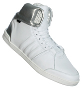 Adidas SLVR Hoops Mid White and Silver Leather