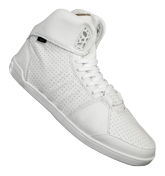 Adidas SLVR Hoops Mid White Leather Trainers