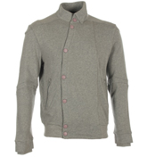 Med Grey Button Fastening Sweatshirt