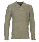 Tarnish Grey Chunky V-Neck Sweater