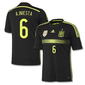 Adidas Spain Boys Away Iniesta Shirt 2014 2015
