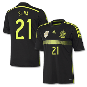 Adidas Spain Boys Away Silva Shirt 2014 2015