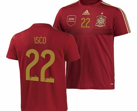 Adidas Spain Home Replica T-shirt with Isco 22 printing
